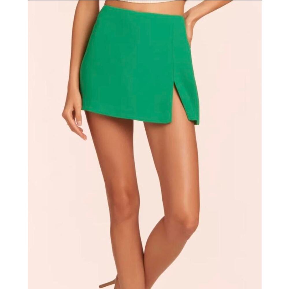 Amanda Uprichard Kelly Green Mini Skirt with Side Slit
